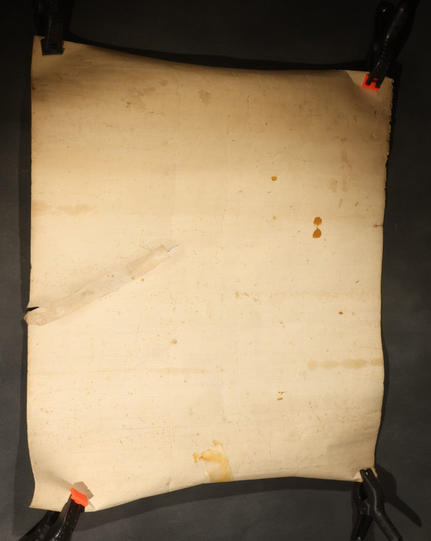 Pair of Antique Civil War Documents, 11th Massachusetts Battery Veteran Volunteers, "Soldiers Memorial" Chromolithograph Roster and Discharge Paper for Warren H. Bright, Captain Edward J. Jones, 1863-1865