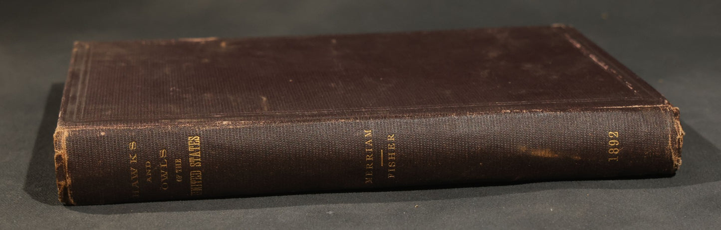 "The Hawks and Owls of the United States in Their Relation to Agriculture" Antique Illustrated Ornithology Book by A.K. Fisher, M.D., U.S. Department of Agriculture Bulletin no. 3, Published by Government Printing Office, Washington, 1893