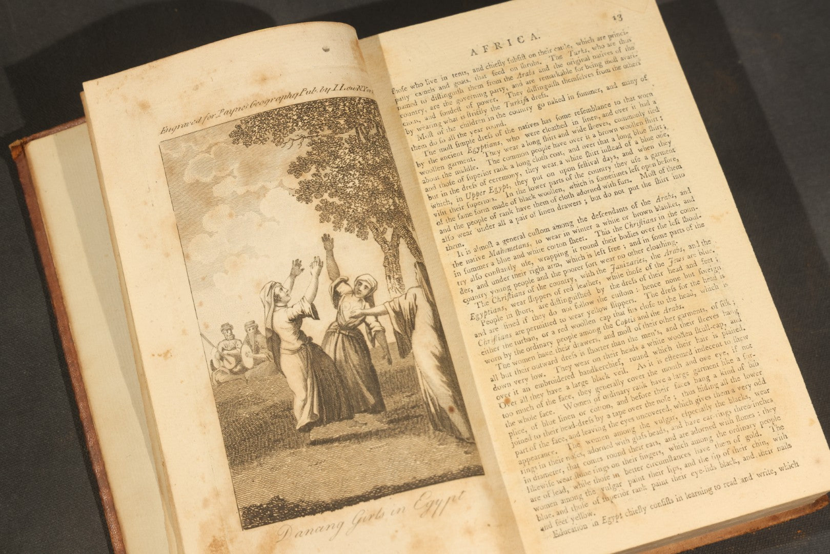 "A New and Complete System of Universal Geography" Antique Geography Book, Vol. II, "Of Africa in General," by John Payne, Illustrated with Maps and Plates, Published by John Low at the Shakespeares Head, New York, 1799