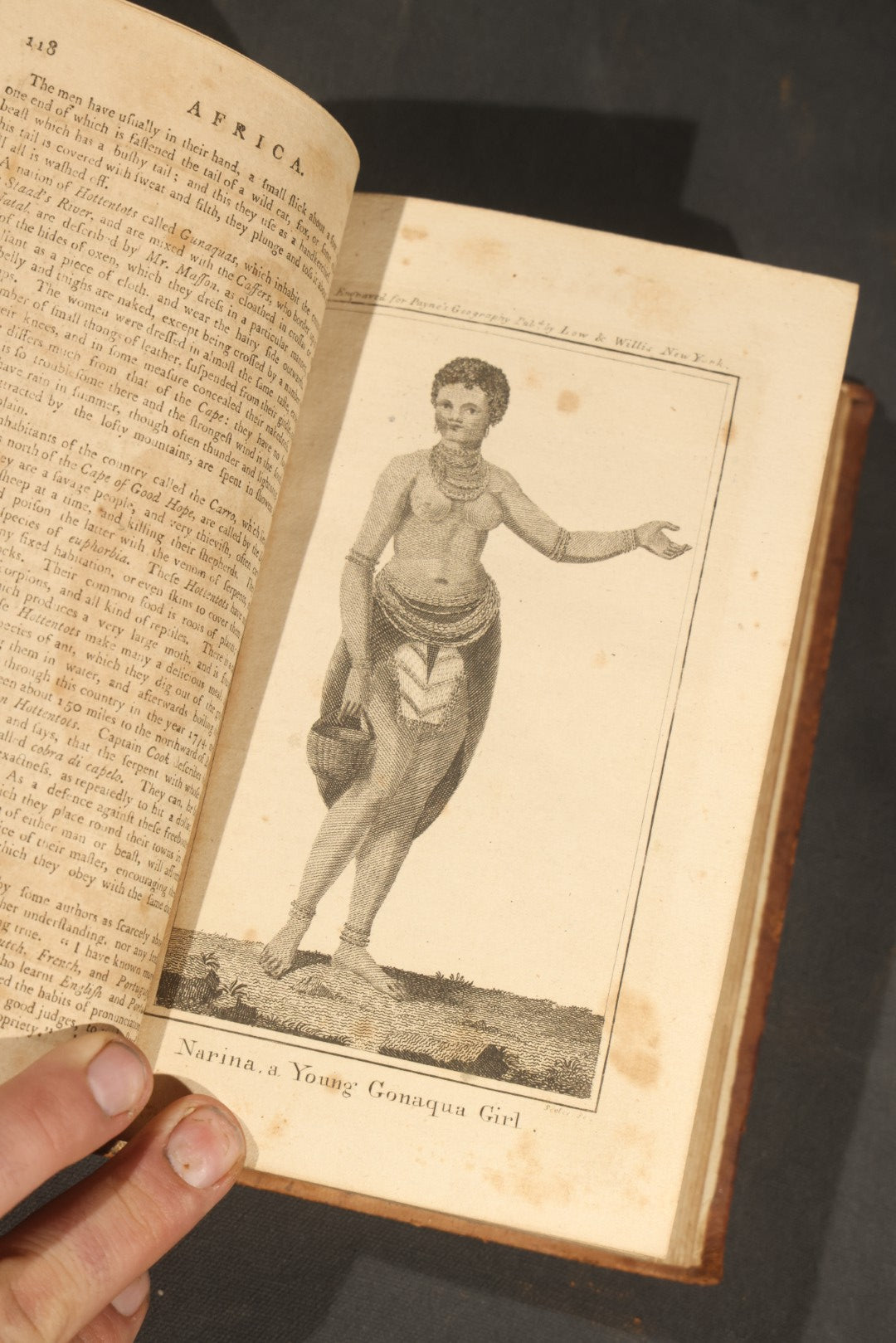 "A New and Complete System of Universal Geography" Antique Geography Book, Vol. II, "Of Africa in General," by John Payne, Illustrated with Maps and Plates, Published by John Low at the Shakespeares Head, New York, 1799