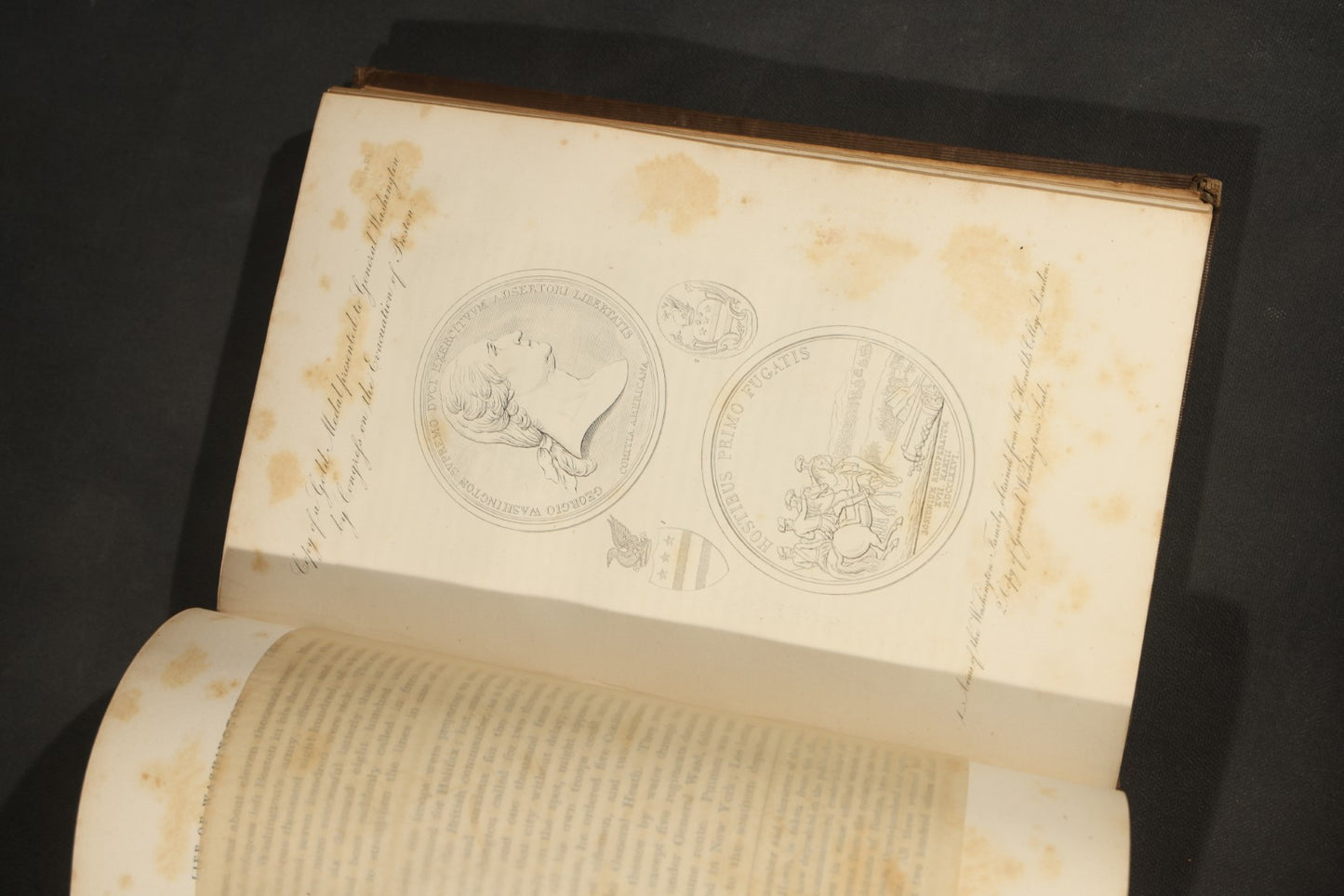 "The Life of George Washington" Antique Book by Jared Sparks, with Mount Vernon Frontispiece Engraving, Published by Ferdinand Andrews, Boston, Massachusetts, 1839