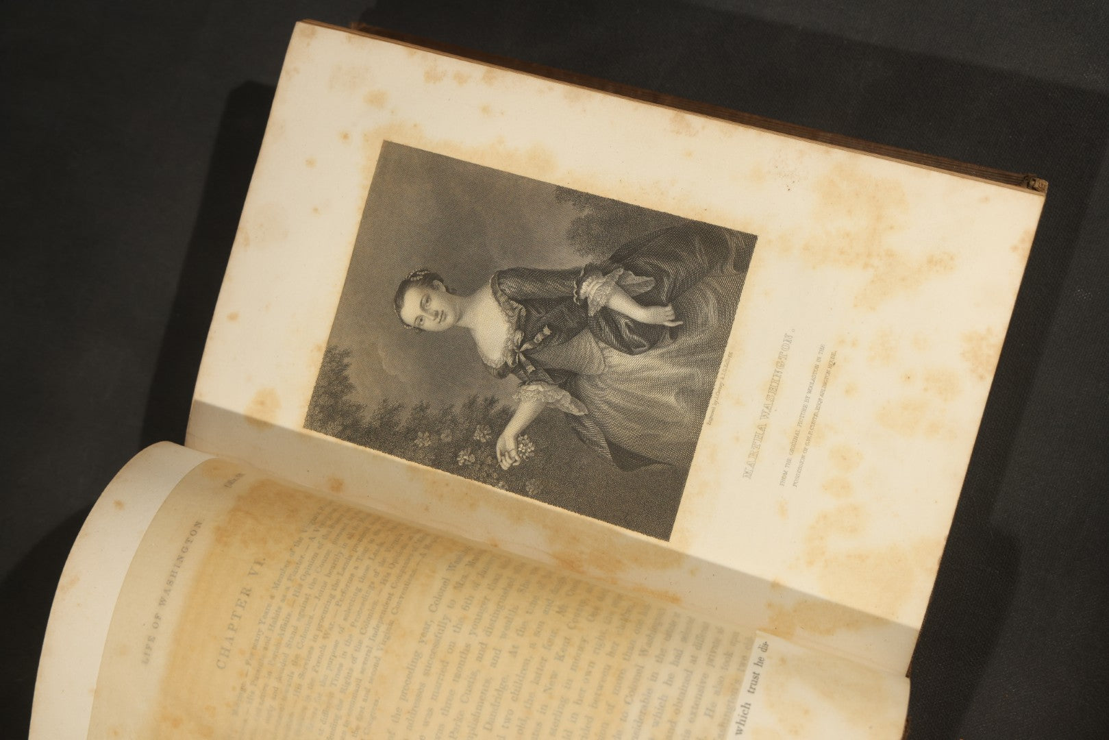 "The Life of George Washington" Antique Book by Jared Sparks, with Mount Vernon Frontispiece Engraving, Published by Ferdinand Andrews, Boston, Massachusetts, 1839