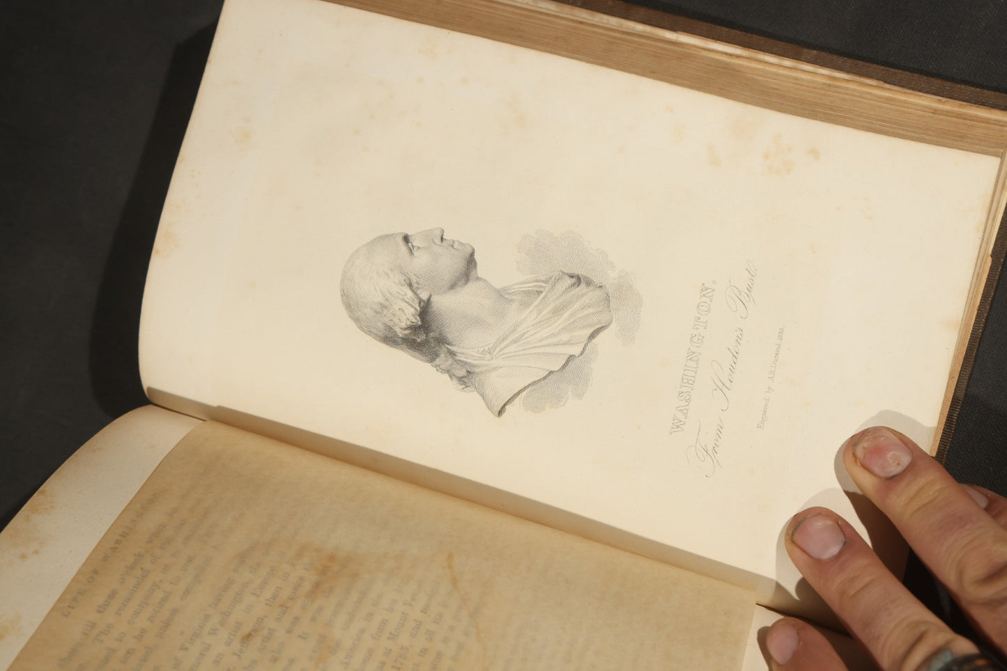 "The Life of George Washington" Antique Book by Jared Sparks, with Mount Vernon Frontispiece Engraving, Published by Ferdinand Andrews, Boston, Massachusetts, 1839