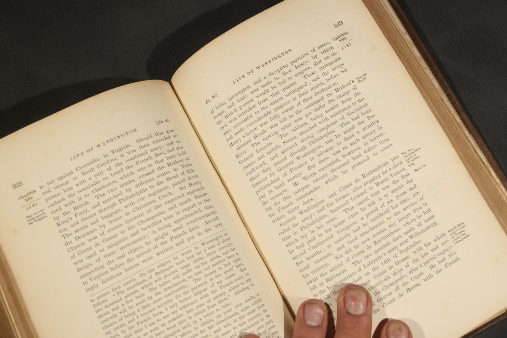 "The Life of George Washington" Antique Book by Jared Sparks, with Mount Vernon Frontispiece Engraving, Published by Ferdinand Andrews, Boston, Massachusetts, 1839