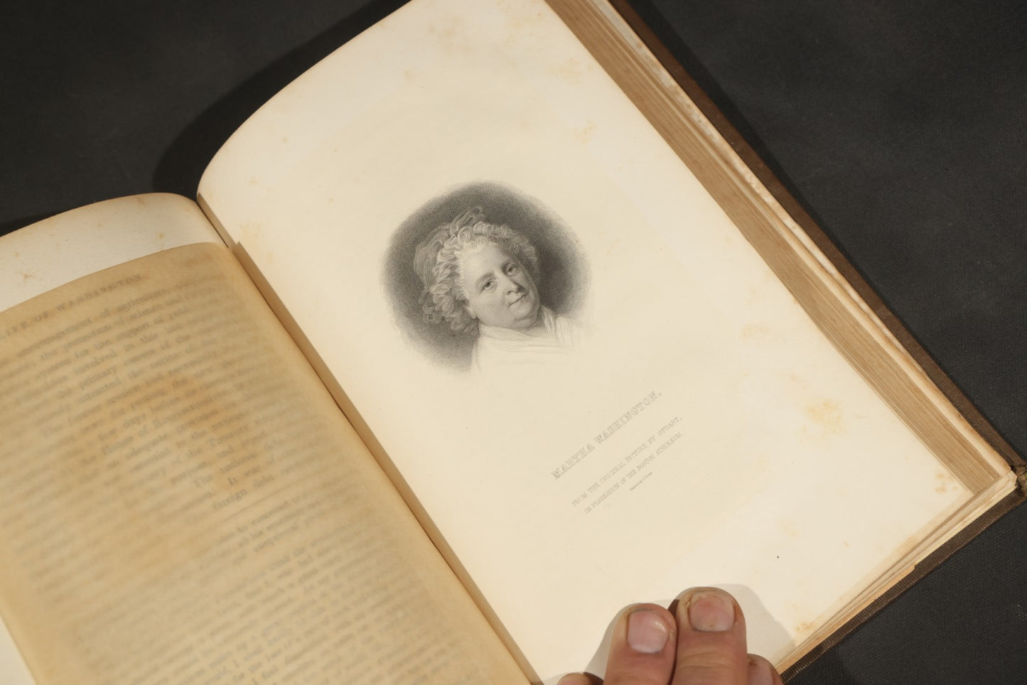 "The Life of George Washington" Antique Book by Jared Sparks, with Mount Vernon Frontispiece Engraving, Published by Ferdinand Andrews, Boston, Massachusetts, 1839