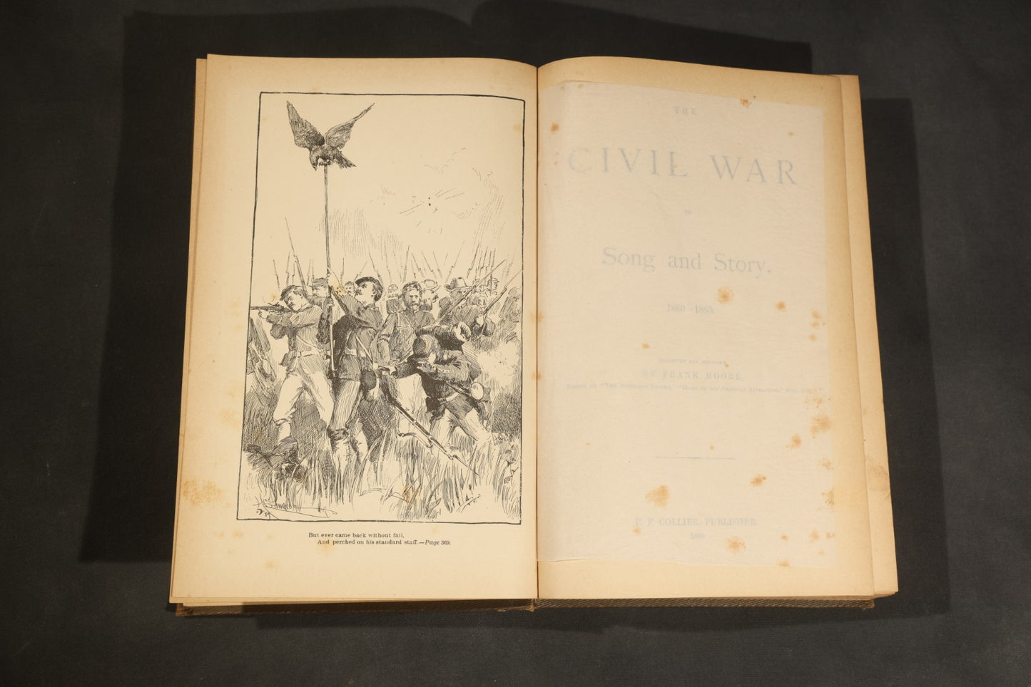 "The Civil War in Song and Story, 1860-1865" Antique Civil War Book by Frank Moore, Published by P.F. Collier, 1889, Illustrated