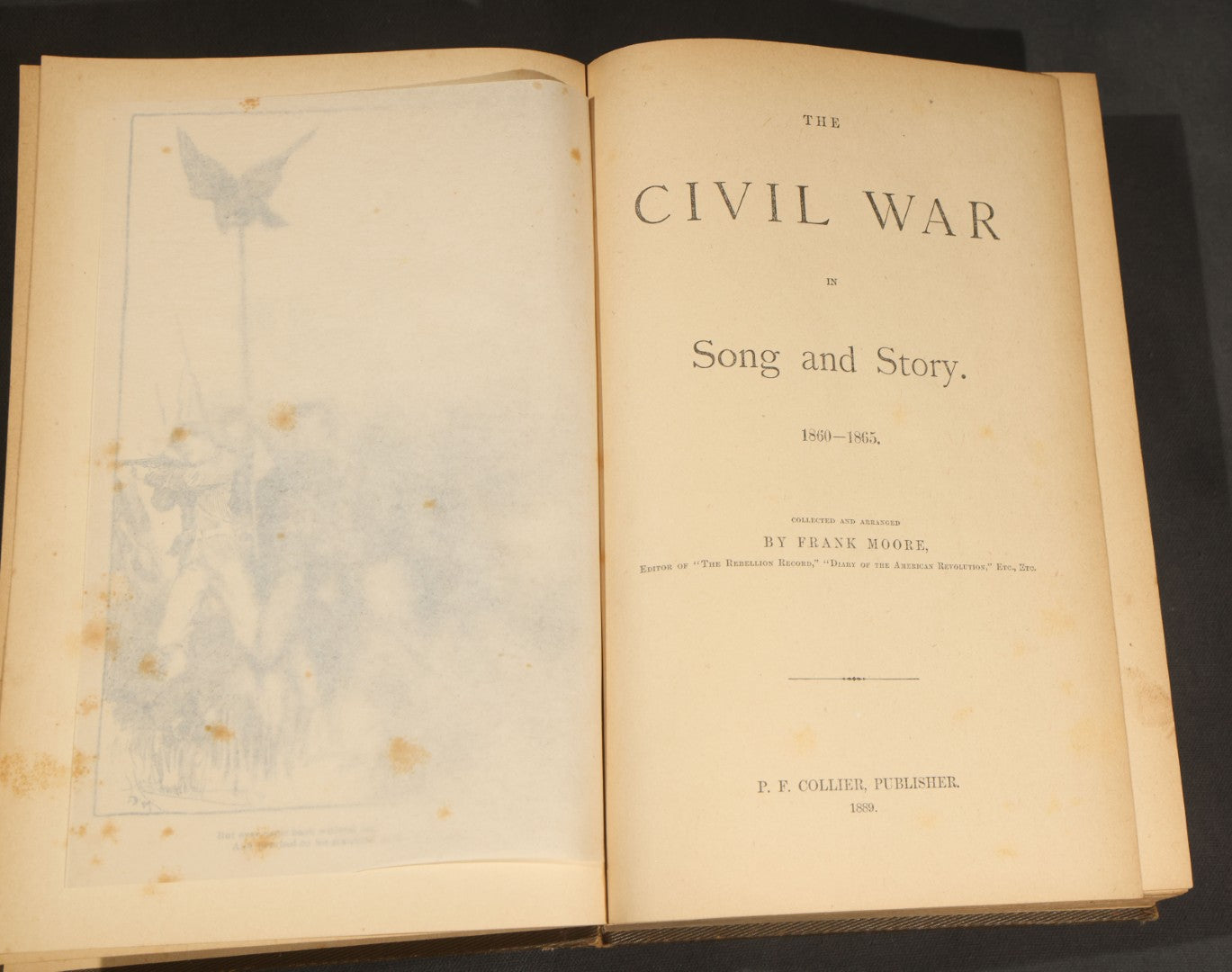 "The Civil War in Song and Story, 1860-1865" Antique Civil War Book by Frank Moore, Published by P.F. Collier, 1889, Illustrated