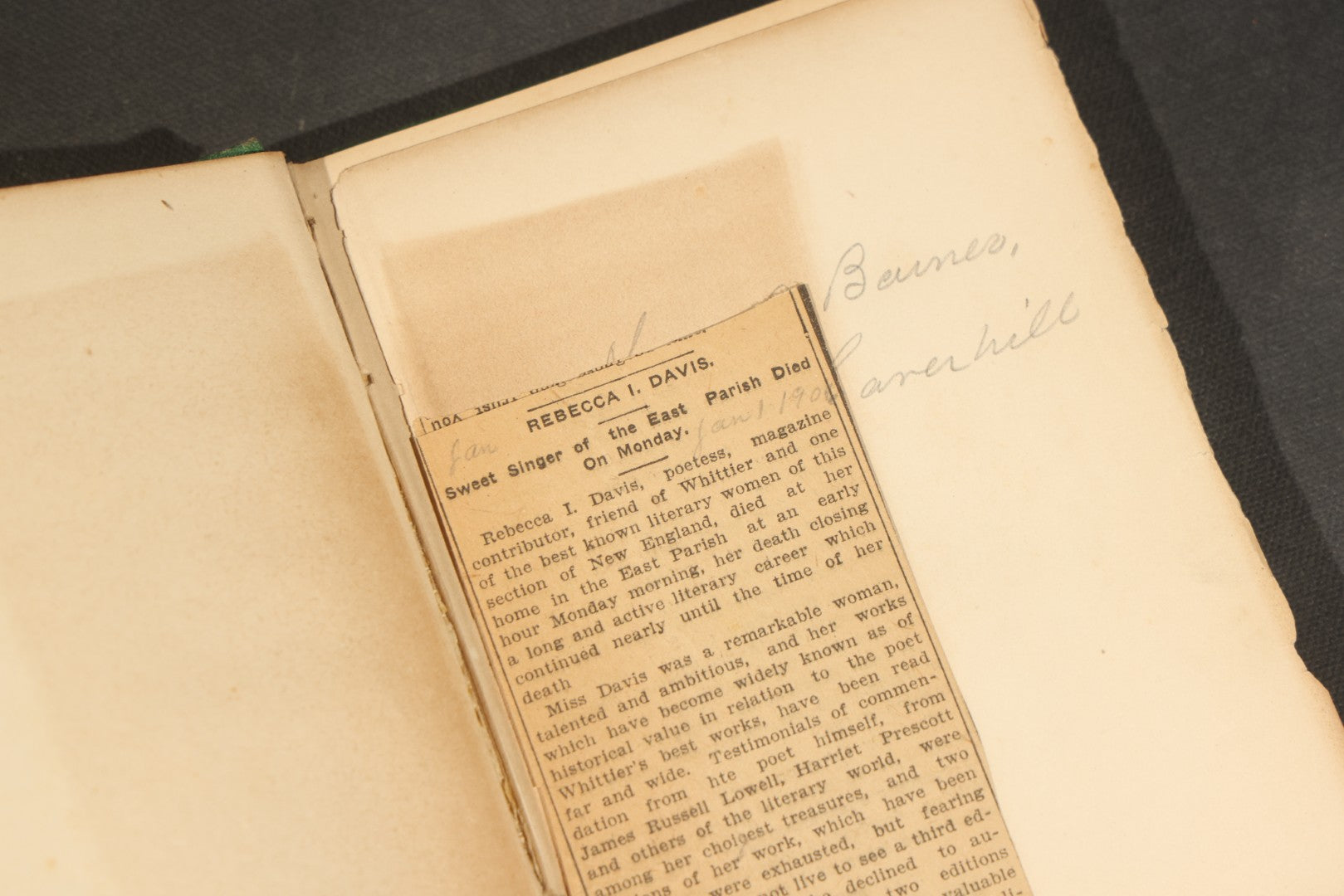"Gleanings from Merrimac Valley" Antique New England Poetry Book by Miss Rebecca I. Davis, Published by Hoyt, Fogg & Donham, Portland, Maine, 1881