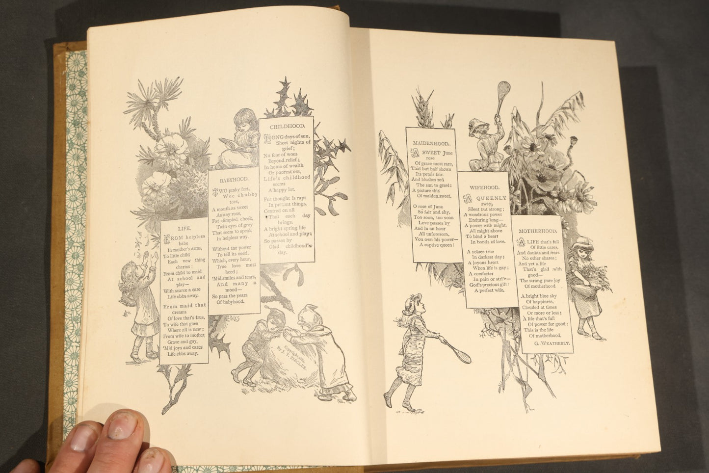 "The Life of Man in His Voyage Through the Four Seasons" Antique Illustrated Book by Rev. J. Thomas Ziegler, with Chromolithograph and Engraved Plates, Published by P.W. Ziegler & Co., Philadelphia, Pennsylvania, and Chicago, Illinois, 1885