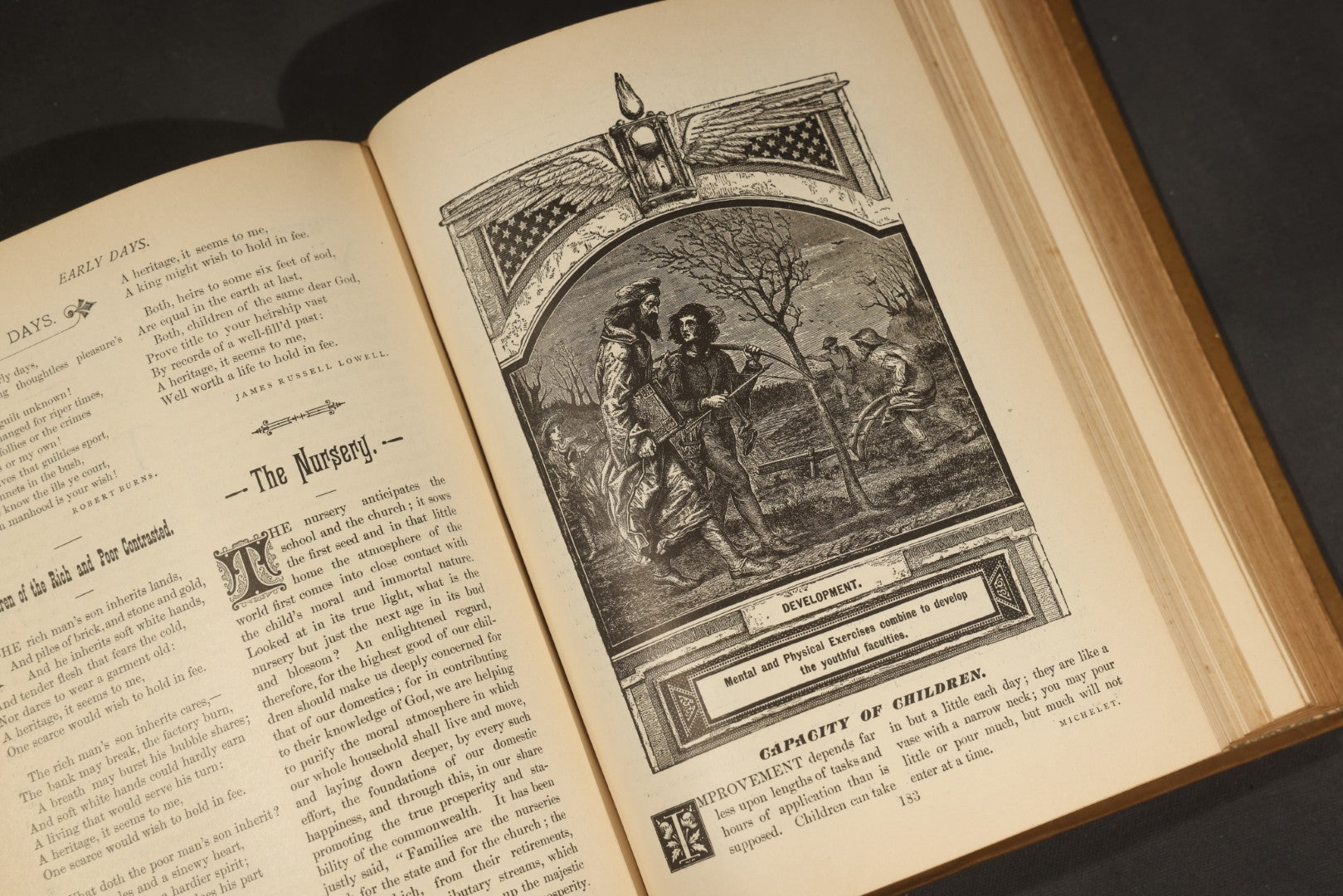 "The Life of Man in His Voyage Through the Four Seasons" Antique Illustrated Book by Rev. J. Thomas Ziegler, with Chromolithograph and Engraved Plates, Published by P.W. Ziegler & Co., Philadelphia, Pennsylvania, and Chicago, Illinois, 1885