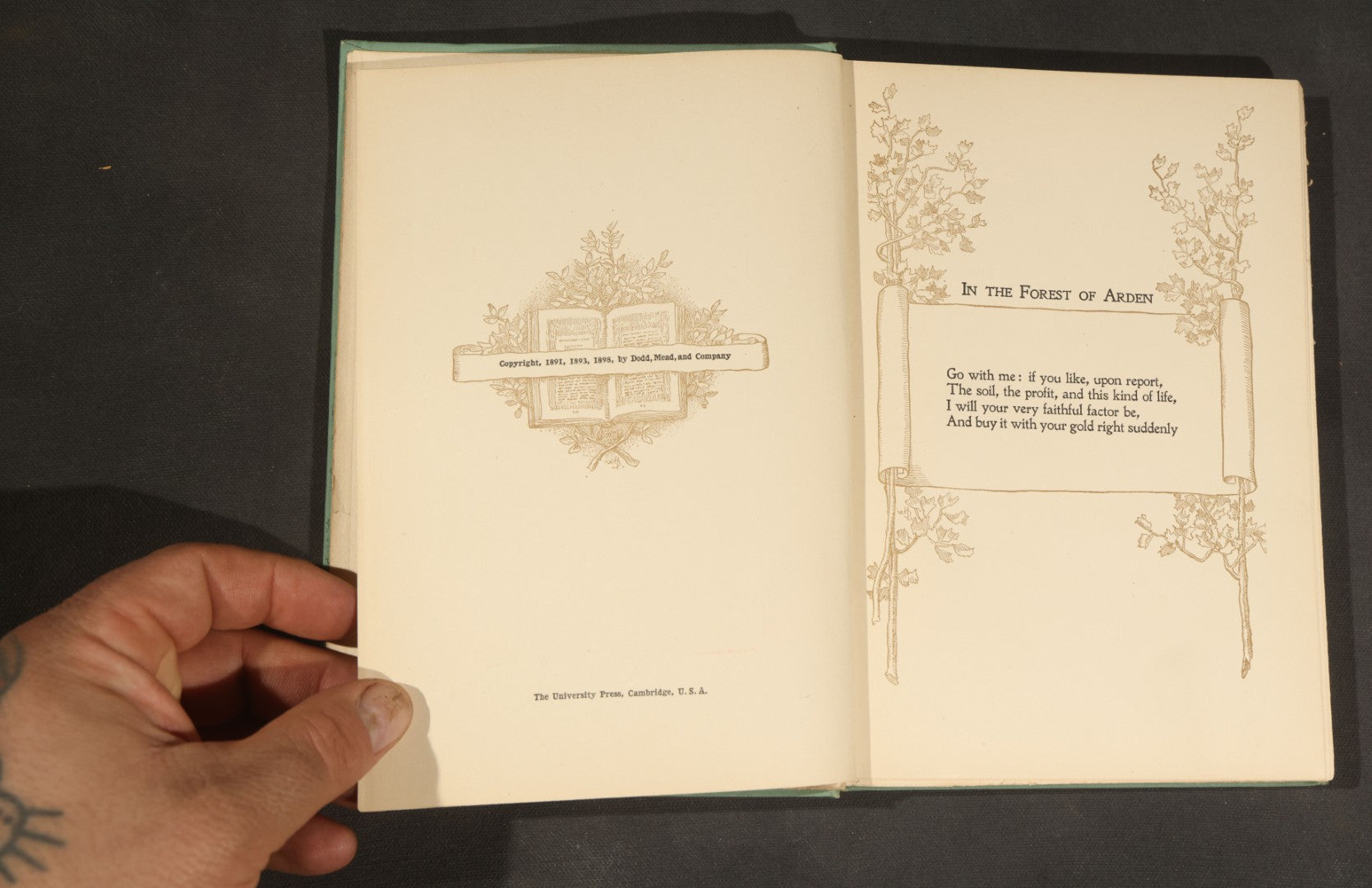 "In the Forest of Arden" Antique Book by Hamilton Wright Mabie, Decorated by Will H. Low, Published by Dodd, Mead and Company, New York, 1906