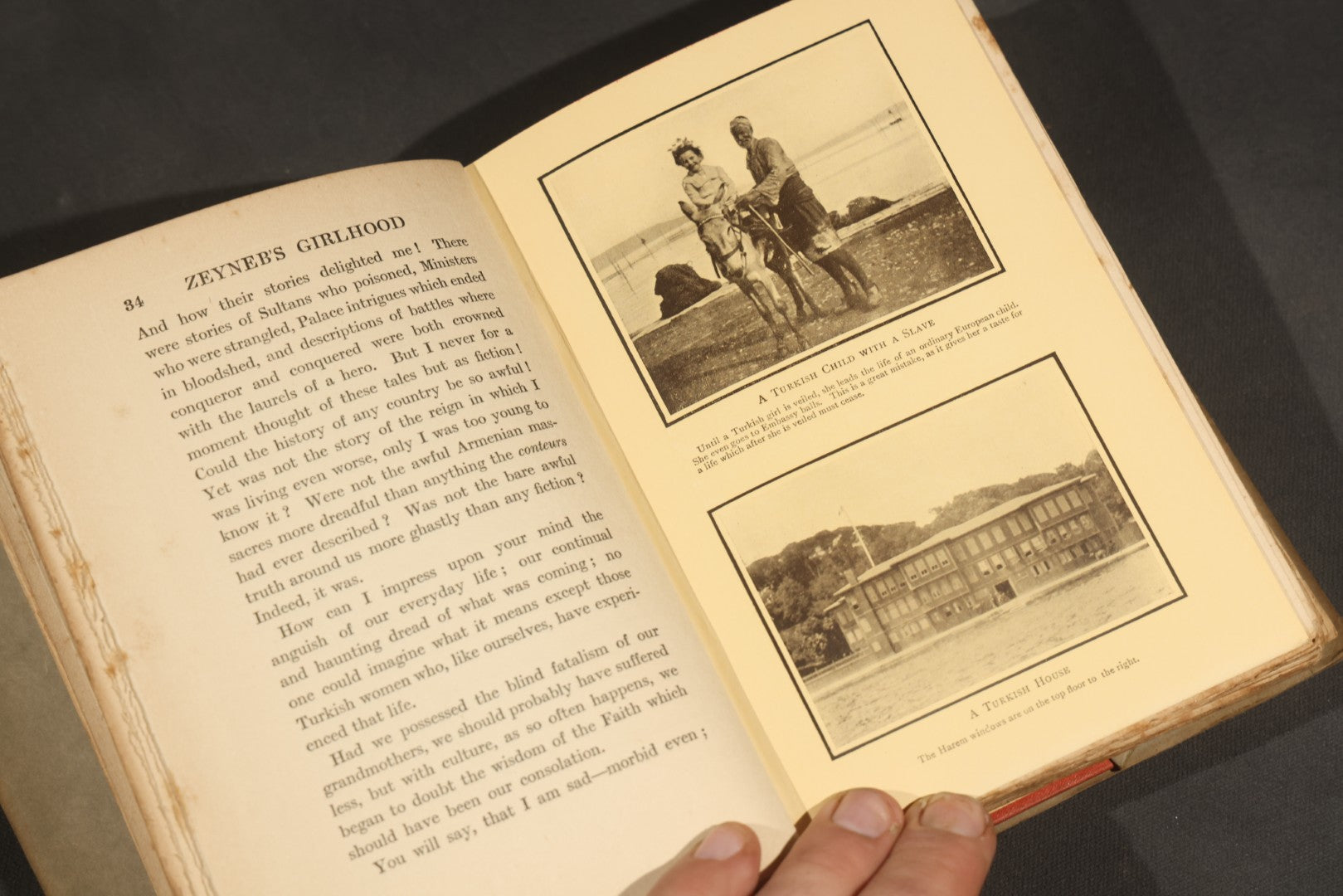 "A Turkish Woman's European Impressions" Antique Book by Zeyneb Hanoum, Edited by Grace Ellison, with 23 Illustrations and a Drawing by Auguste Rodin, Published by Seeley, Service & Co. Ltd., London, 1913, in Dust Jacket