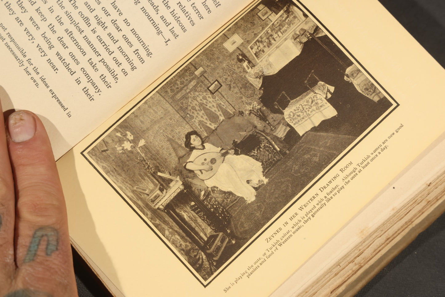 "A Turkish Woman's European Impressions" Antique Book by Zeyneb Hanoum, Edited by Grace Ellison, with 23 Illustrations and a Drawing by Auguste Rodin, Published by Seeley, Service & Co. Ltd., London, 1913, in Dust Jacket
