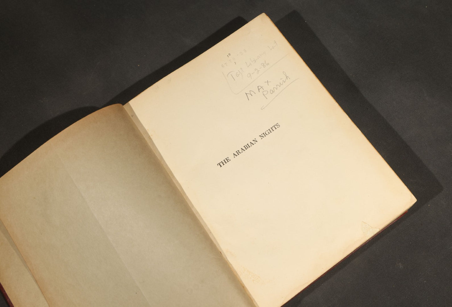 "The Arabian Nights: Their Best-Known Tales" Antique Book Edited by Kate Douglas Wiggin and Nora A. Smith, Illustrated by Maxfield Parrish, Published by Charles Scribner's Sons, New York, 1925
