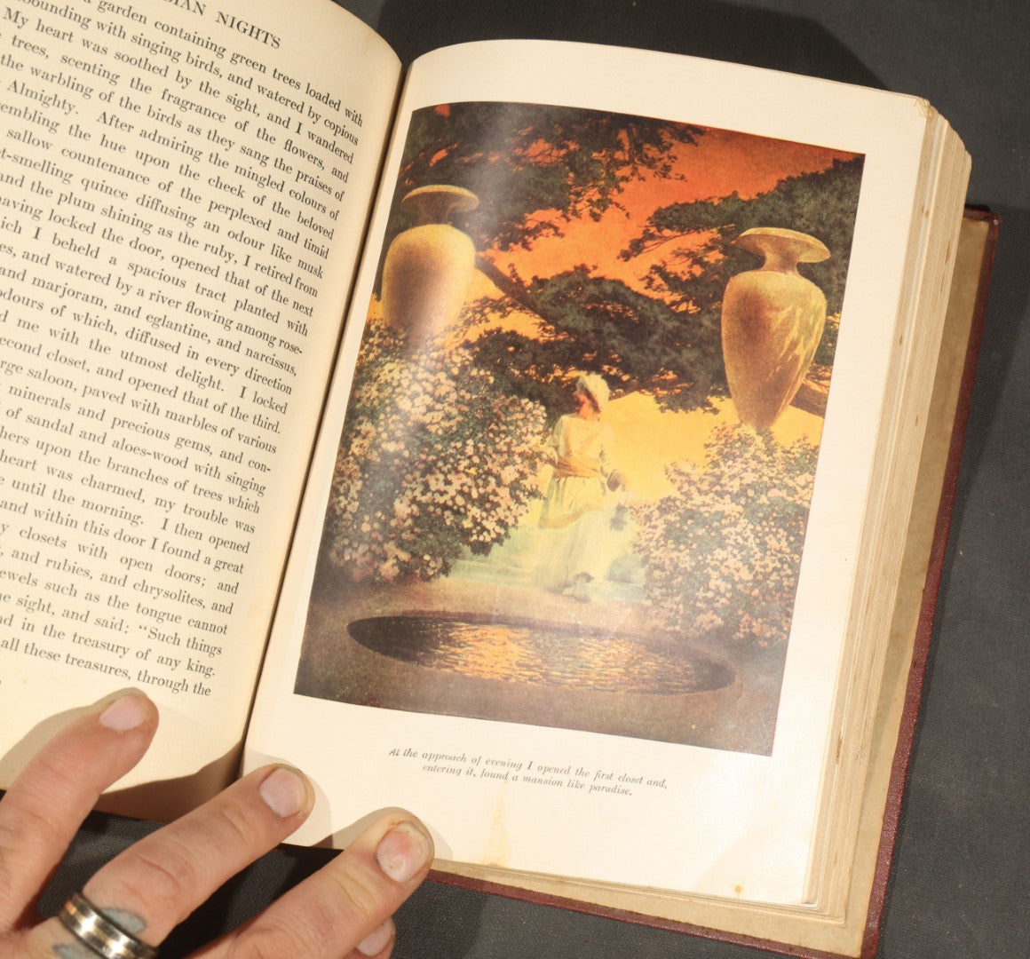 "The Arabian Nights: Their Best-Known Tales" Antique Book Edited by Kate Douglas Wiggin and Nora A. Smith, Illustrated by Maxfield Parrish, Published by Charles Scribner's Sons, New York, 1925