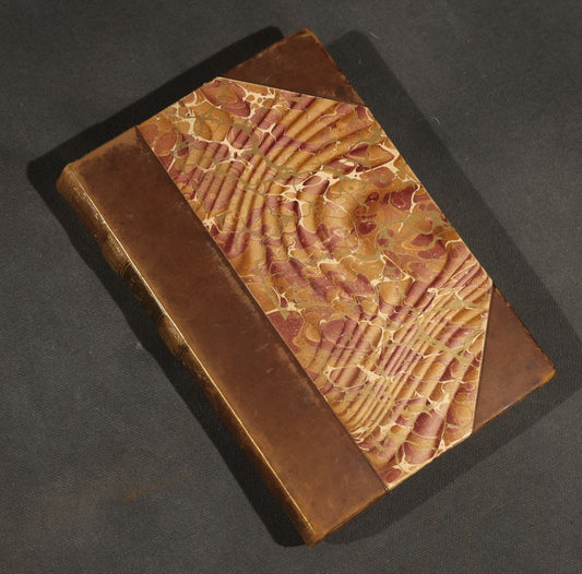 "Selected Poems of Robert Burns" Antique Book with Biographical Sketch and Notes by Nathan Haskell Dole, Illustrated, Published by Thomas Y. Crowell & Company, New York and Boston, Half-Leather Binding with Marbled Boards