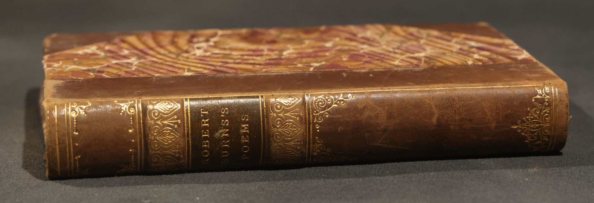 "Selected Poems of Robert Burns" Antique Book with Biographical Sketch and Notes by Nathan Haskell Dole, Illustrated, Published by Thomas Y. Crowell & Company, New York and Boston, Half-Leather Binding with Marbled Boards