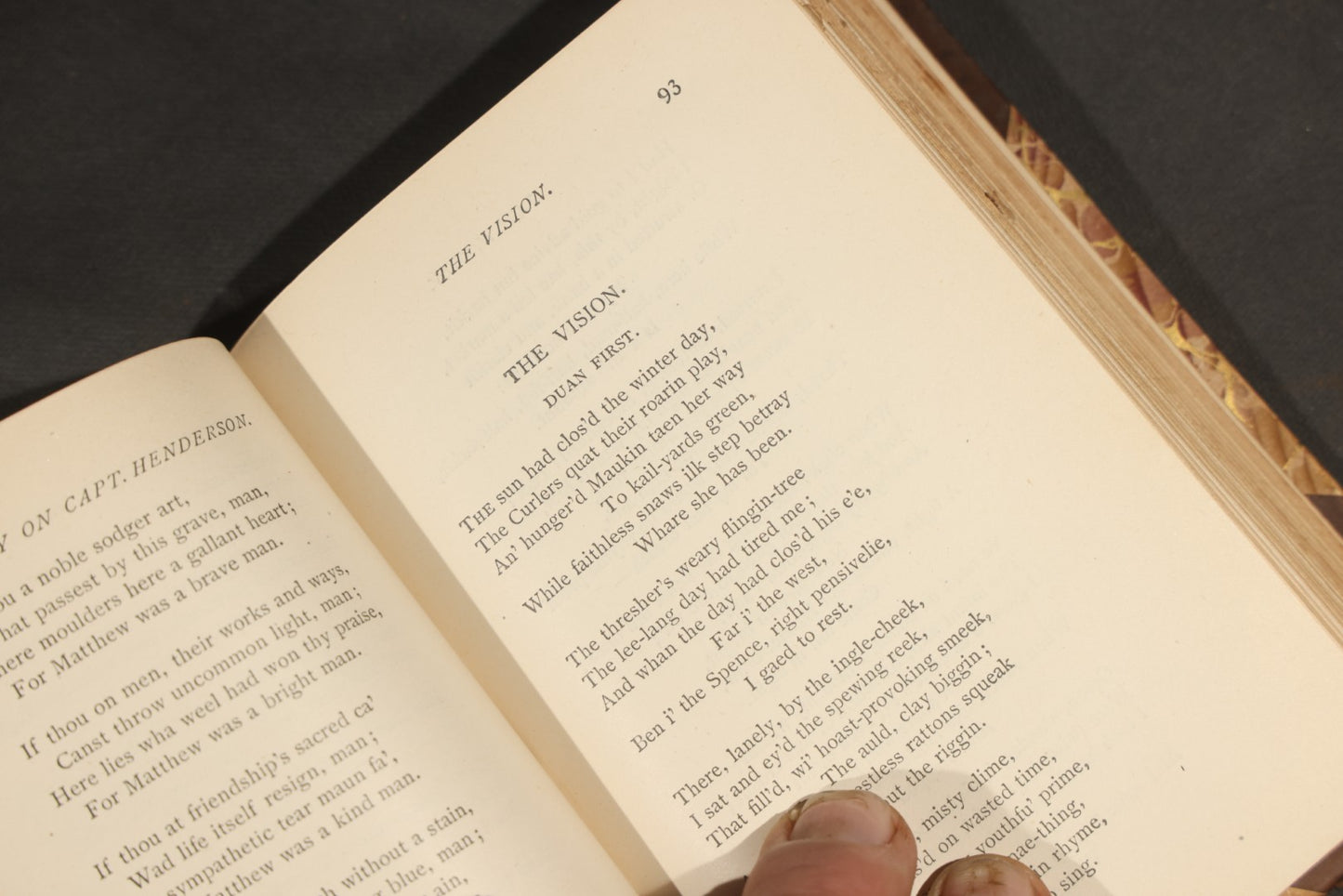 "Selected Poems of Robert Burns" Antique Book with Biographical Sketch and Notes by Nathan Haskell Dole, Illustrated, Published by Thomas Y. Crowell & Company, New York and Boston, Half-Leather Binding with Marbled Boards