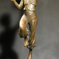 Lot 049 - Vintage Bronze Sculpture of a Dancing Woman with Parrot on Marble Base, Re-Cast After Paul Philippe, 15" H