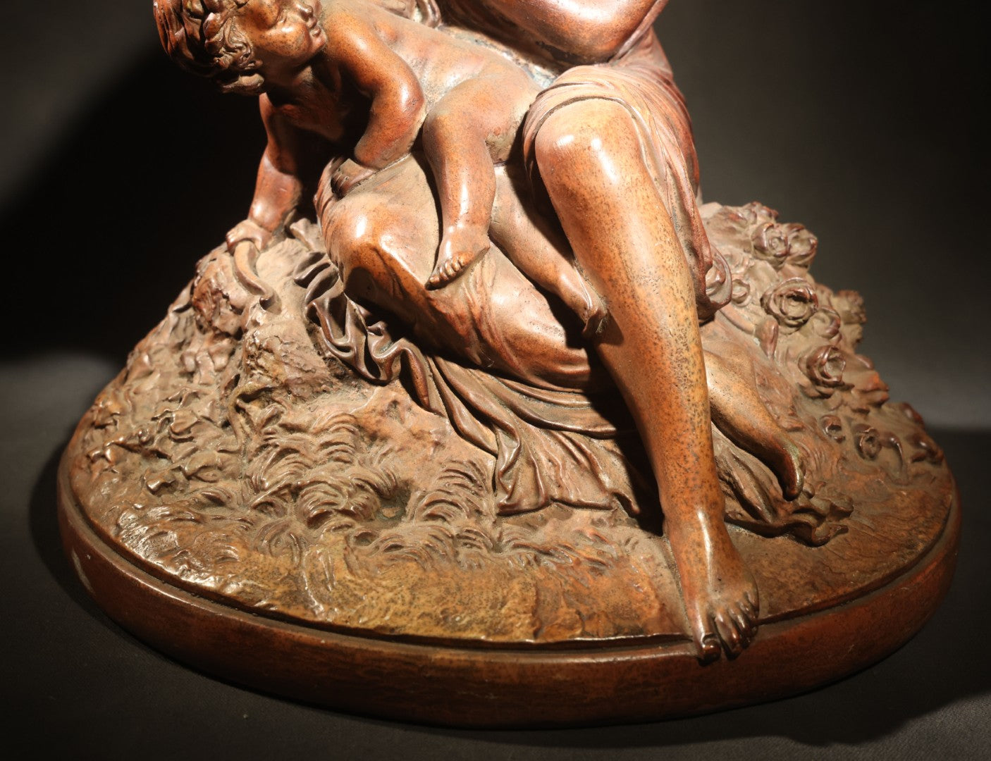 Antique Cast Sculpture After "Venus Clipping Cupid's Wings" by Charles Cumberworth (1811-1852), Plaster or Similar Material, Note Damage and Repaired Hand