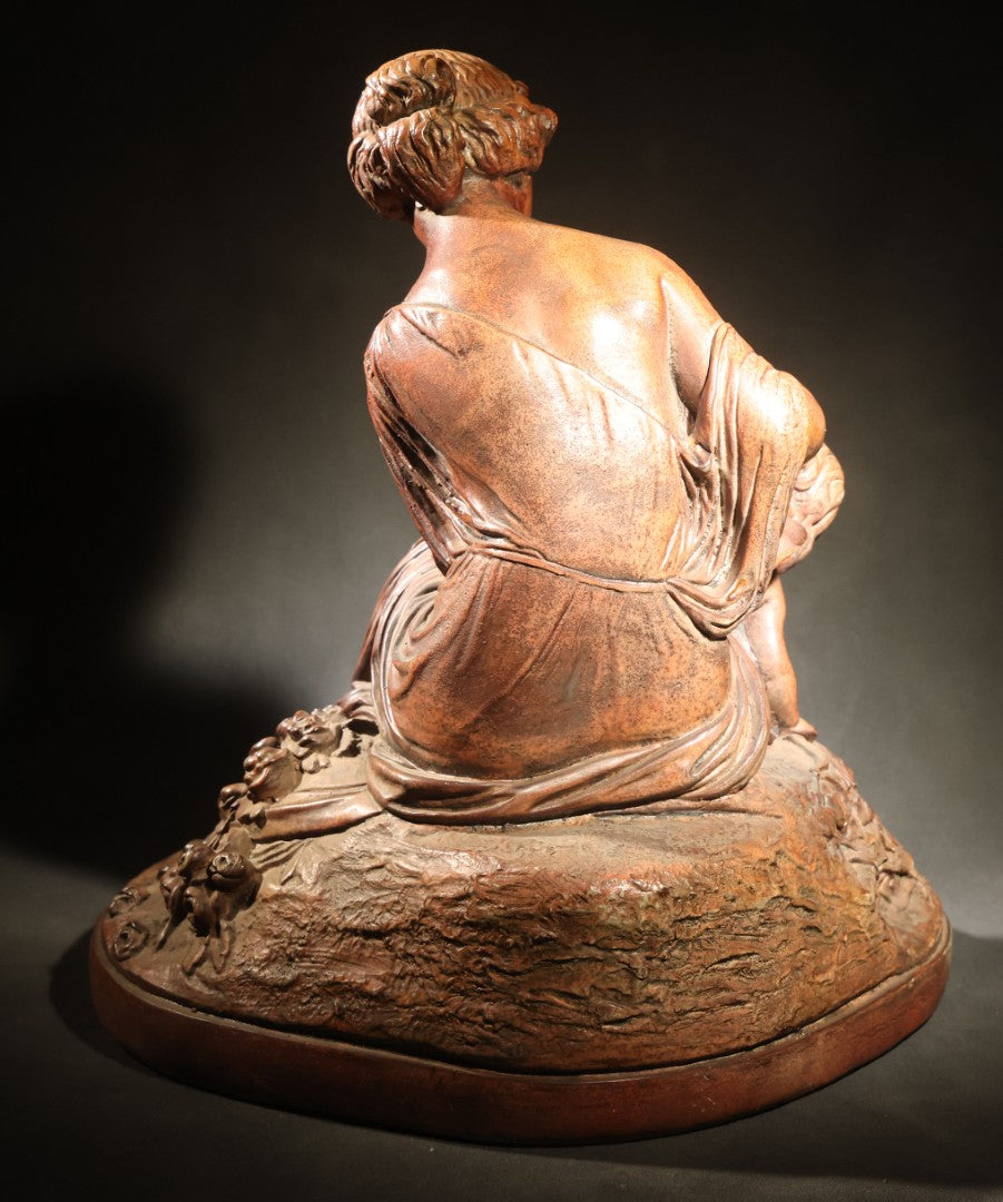 Antique Cast Sculpture After "Venus Clipping Cupid's Wings" by Charles Cumberworth (1811-1852), Plaster or Similar Material, Note Damage and Repaired Hand