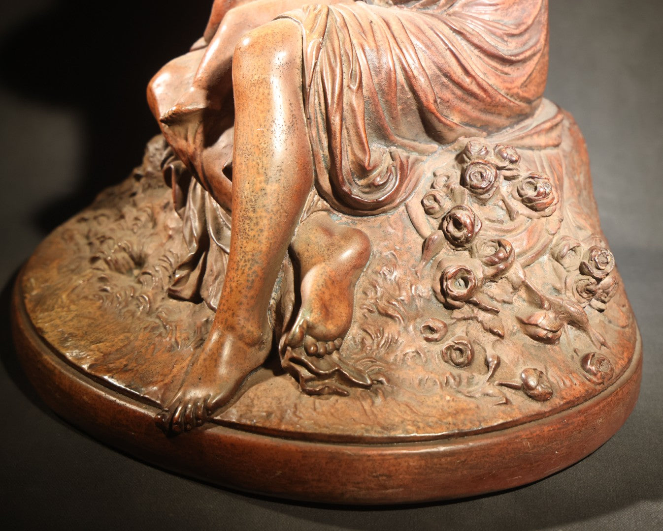 Antique Cast Sculpture After "Venus Clipping Cupid's Wings" by Charles Cumberworth (1811-1852), Plaster or Similar Material, Note Damage and Repaired Hand