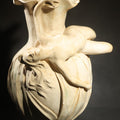 Lot 051 - Antique Art Nouveau Figural Vase with Reclining Nude Female Figure and Floral Form, Plaster or Similar Material, Note Chips, 12" H