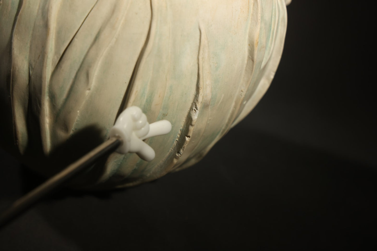 Antique Art Nouveau Figural Vase with Reclining Nude Female Figure and Floral Form, Plaster or Similar Material, Note Chips