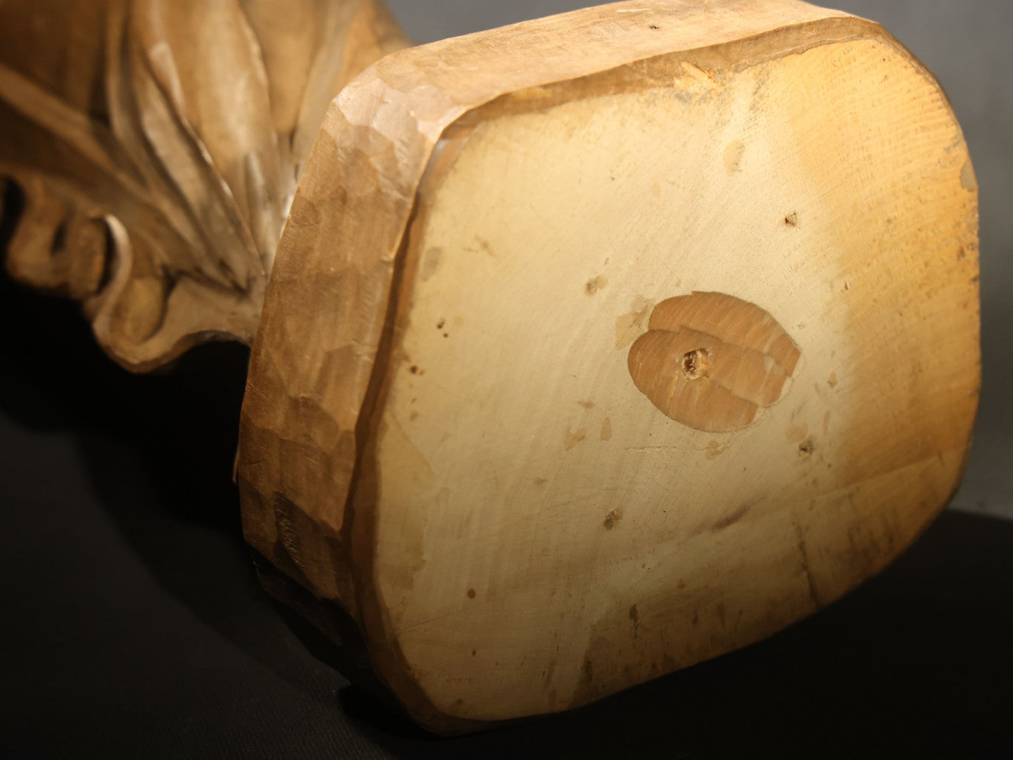 Vintage Carved Wood Figure of Madonna and Child