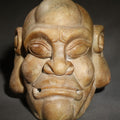 Lot 055 - Vintage Carved Stone Grotesque Head with Exaggerated Features and Spiral Ears, 5-3/4" H
