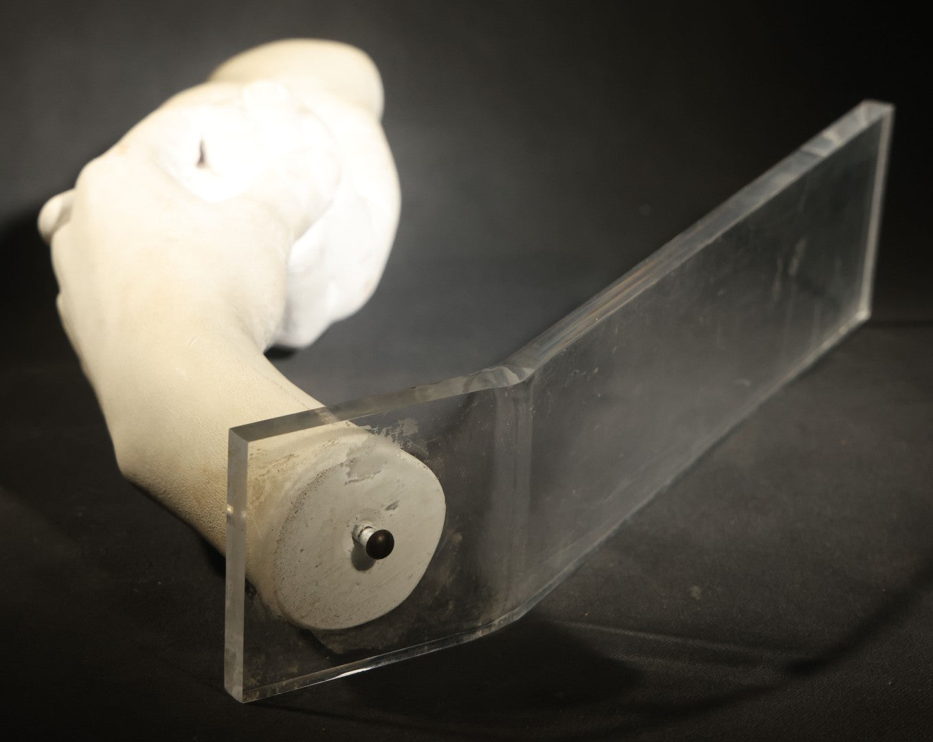 Vintage Plaster Sculpture of Two Clasped Hands After John Cutrone, Austin Productions, 1984, on Acrylic Base