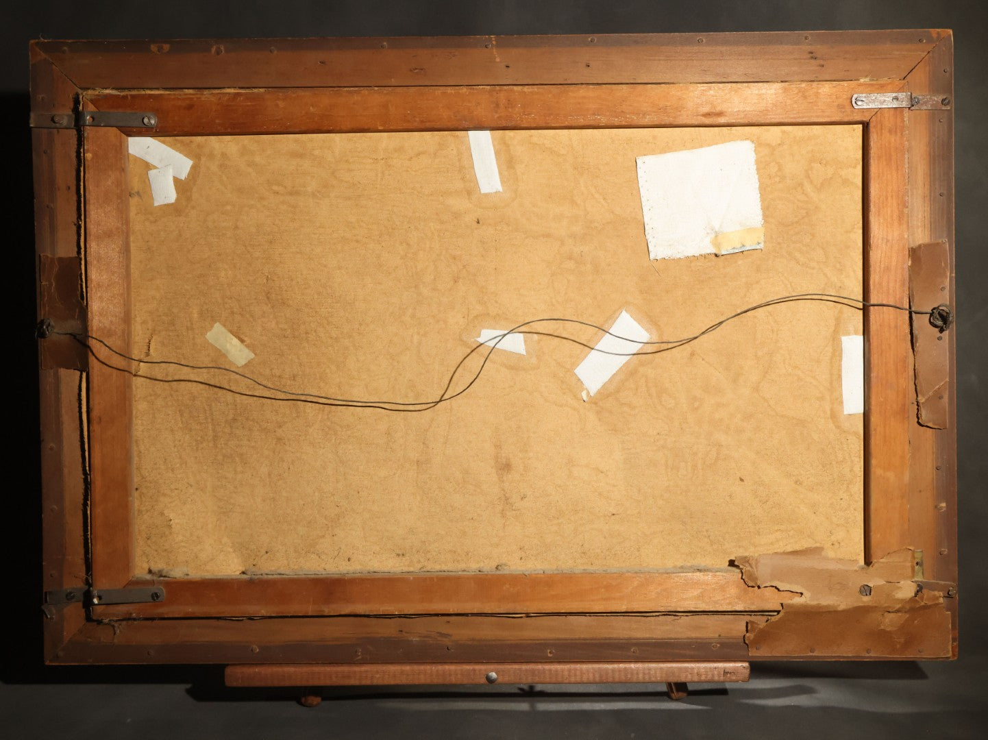 Antique Oil Painting on Canvas, Alpine Lake Landscape with Sailboats, Cottages, and Path, Signed J. Gordon, Framed