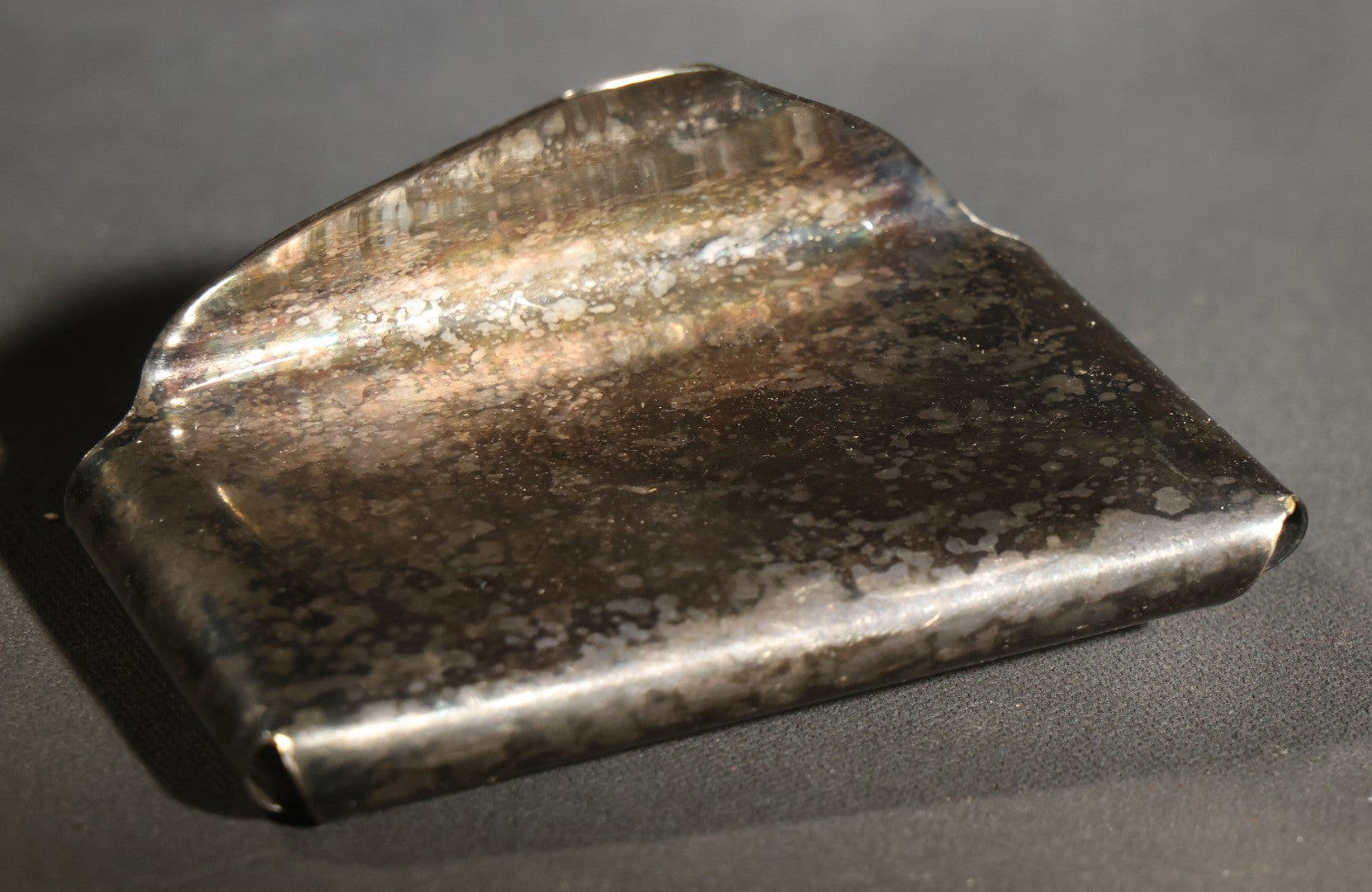 Vintage Silver-Plated Business Card Holder with Duck in Flight Motif