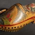 Lot 142 - Vintage Hand-Painted Wooden Clog Pincushion with Thimble, Marked "Belgium," Windmill Motif