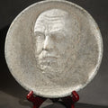 Lot 081 - Vintage Cast Aluminum Relief Portrait Plaque of Socrates with Keyhole Hanger, 9" L x 9" H