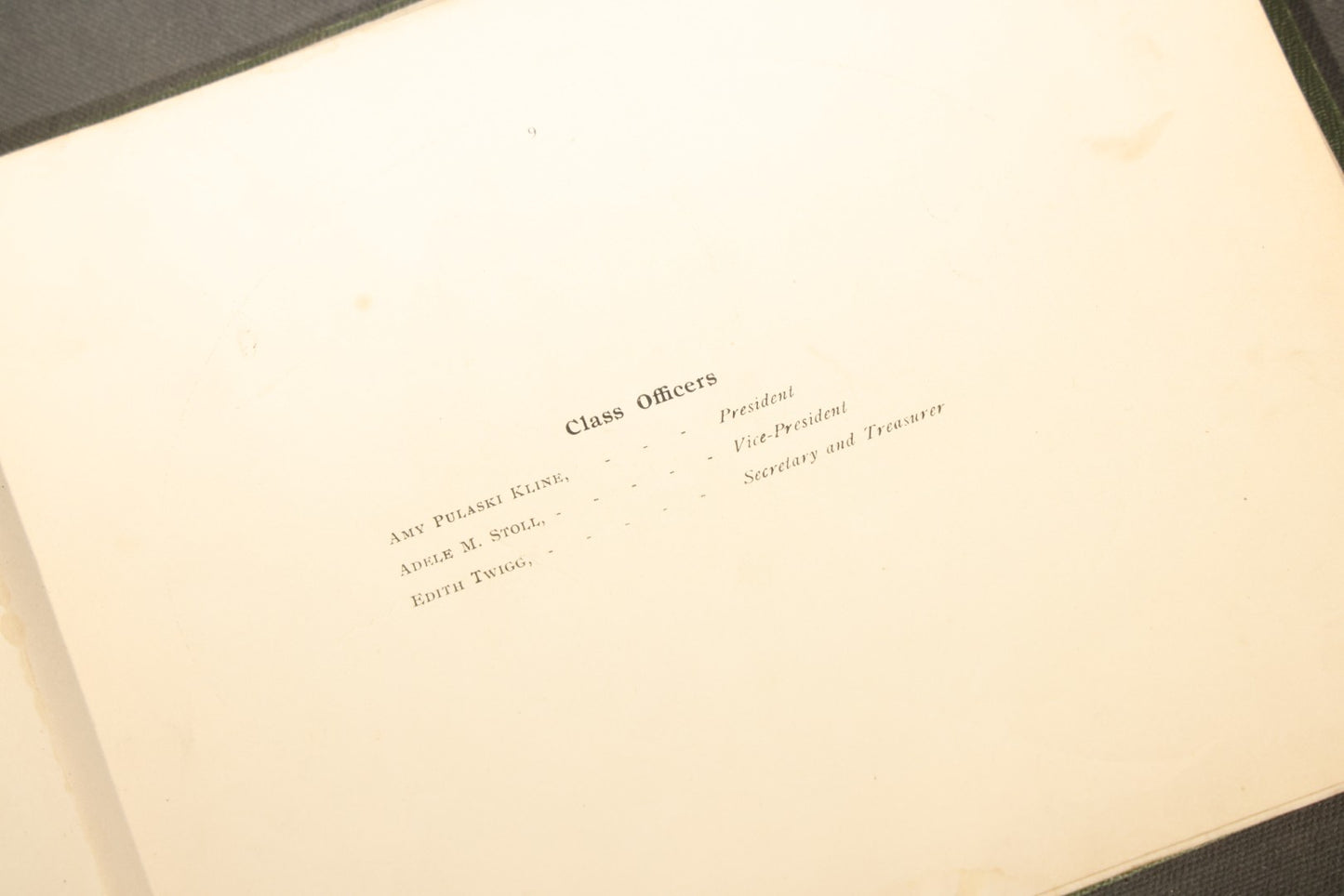 Antique 1904 All-Girls School Yearbook with Gilt Monogram, Green Cloth Binding, Photographic Plates, Philadelphia, Pennsylvania Area