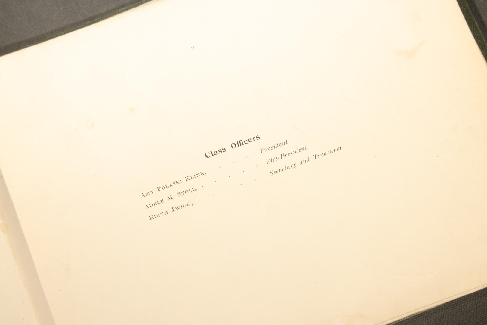 Antique 1904 All-Girls School Yearbook with Gilt Monogram, Green Cloth Binding, Photographic Plates, Philadelphia, Pennsylvania Area