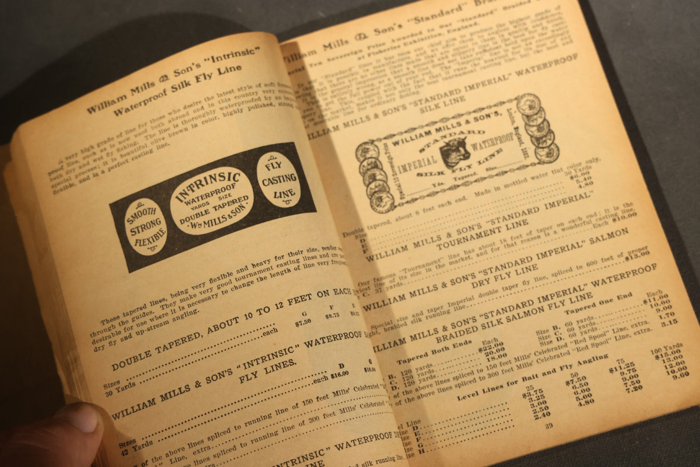 Antique William Mills & Son "Fishing Tackle Exclusively" Catalog 126, Sole Agents for H.L. Leonard Split Bamboo Rods, 21 Park Place, New York, Copyright 1926