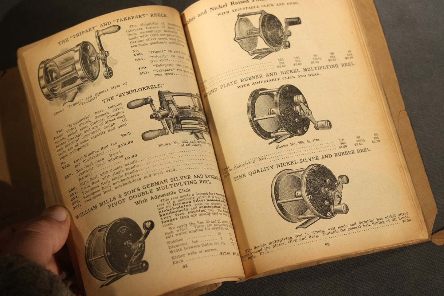 Antique William Mills & Son "Fishing Tackle Exclusively" Catalog 126, Sole Agents for H.L. Leonard Split Bamboo Rods, 21 Park Place, New York, Copyright 1926