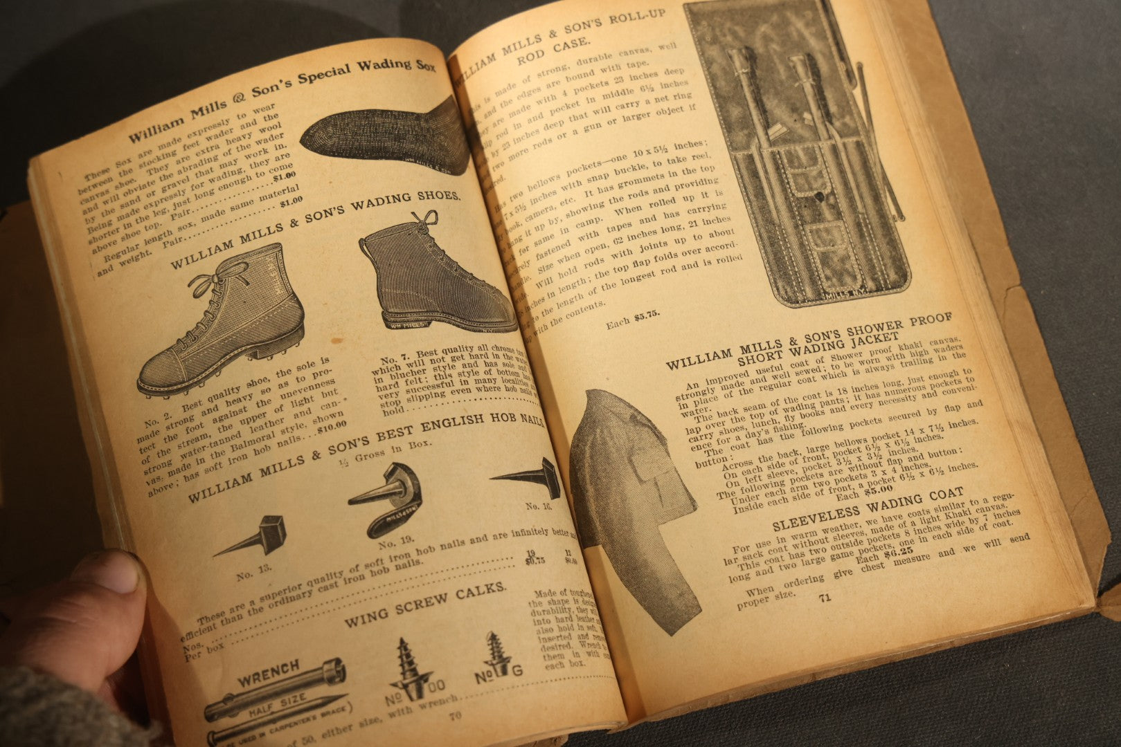 Antique William Mills & Son "Fishing Tackle Exclusively" Catalog 126, Sole Agents for H.L. Leonard Split Bamboo Rods, 21 Park Place, New York, Copyright 1926