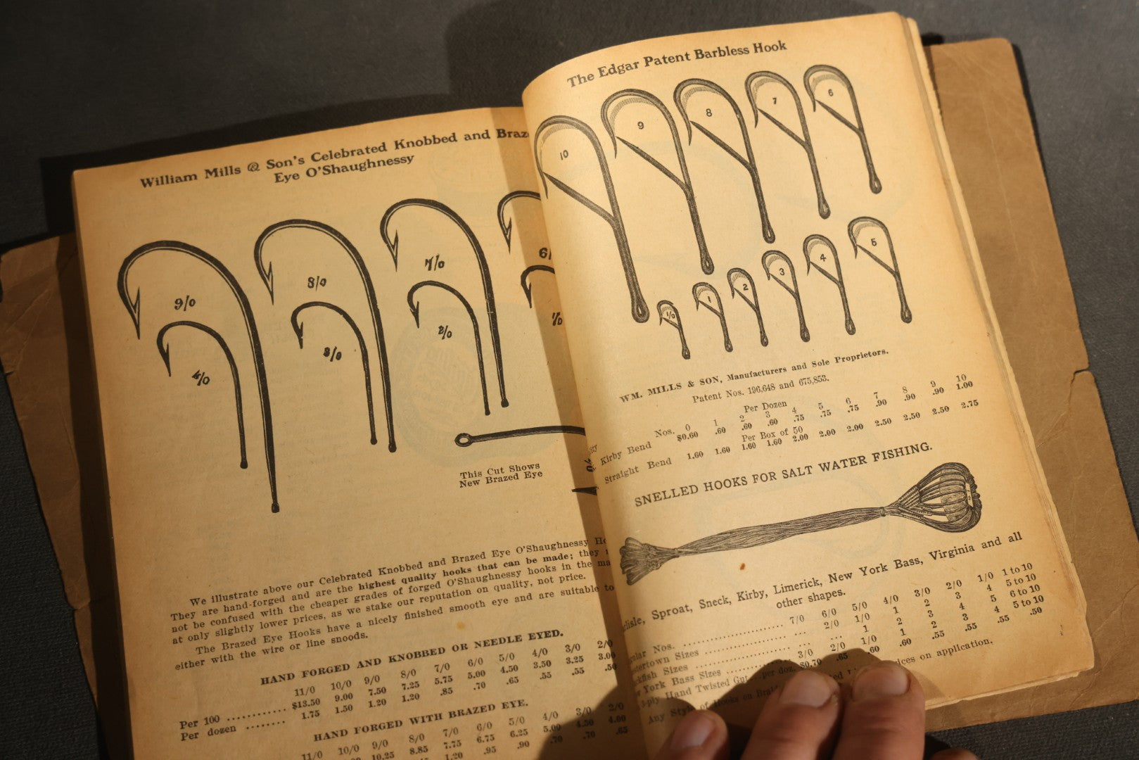 Antique William Mills & Son "Fishing Tackle Exclusively" Catalog 126, Sole Agents for H.L. Leonard Split Bamboo Rods, 21 Park Place, New York, Copyright 1926