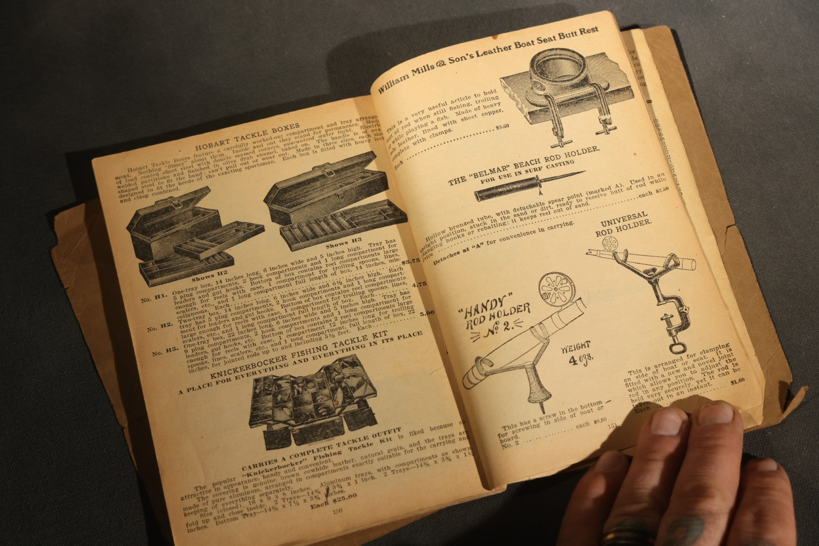 Antique William Mills & Son "Fishing Tackle Exclusively" Catalog 126, Sole Agents for H.L. Leonard Split Bamboo Rods, 21 Park Place, New York, Copyright 1926