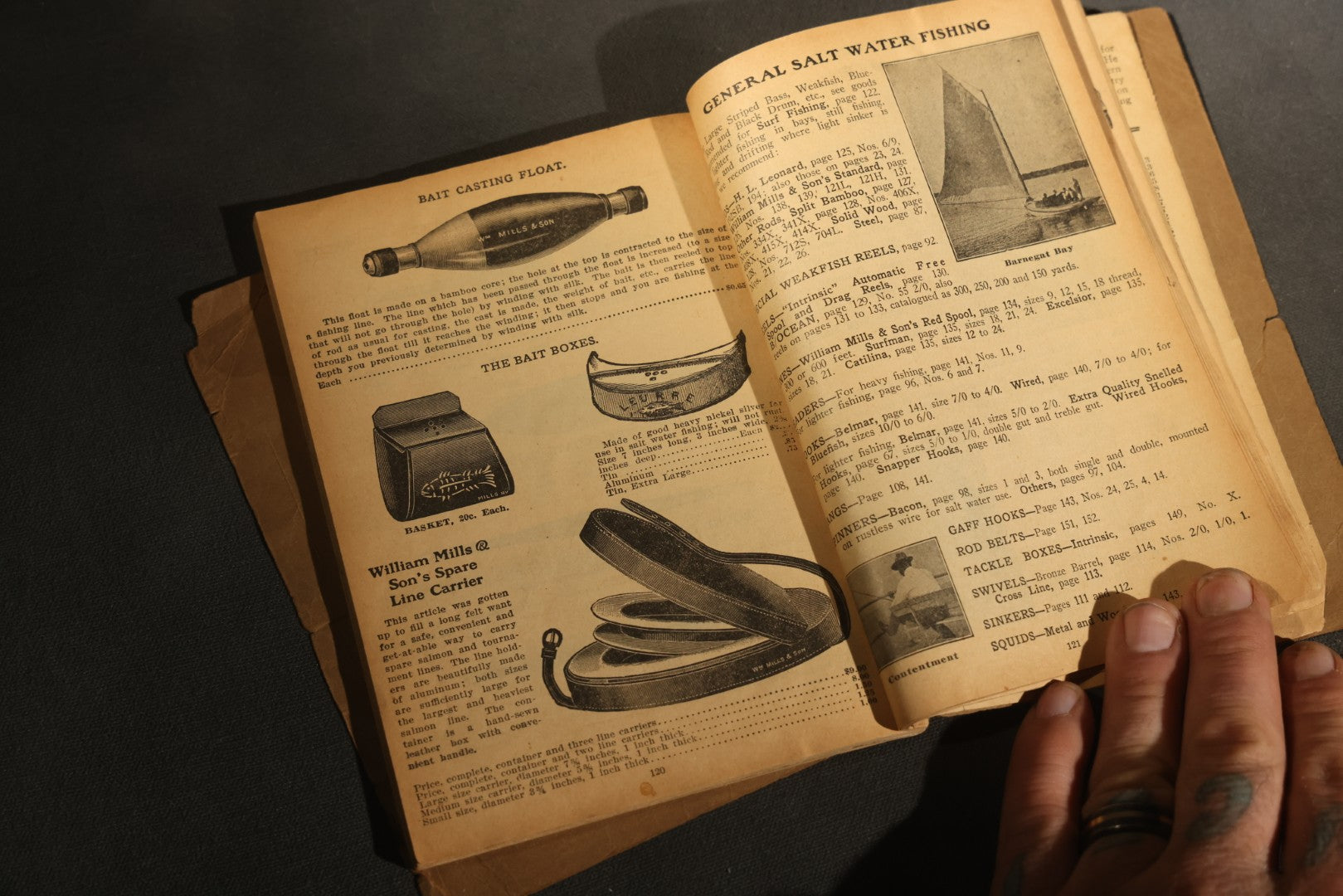 Antique William Mills & Son "Fishing Tackle Exclusively" Catalog 126, Sole Agents for H.L. Leonard Split Bamboo Rods, 21 Park Place, New York, Copyright 1926