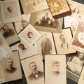 Lot 132 - Grouping of 30+ Antique Cabinet Card Photographs of Men, Women, Children, and Families Including Photographers from Oberlin, Ohio, Youngstown, Ohio, West Lafayette, Indiana, Kalamazoo, Michigan, and Detroit, Michigan