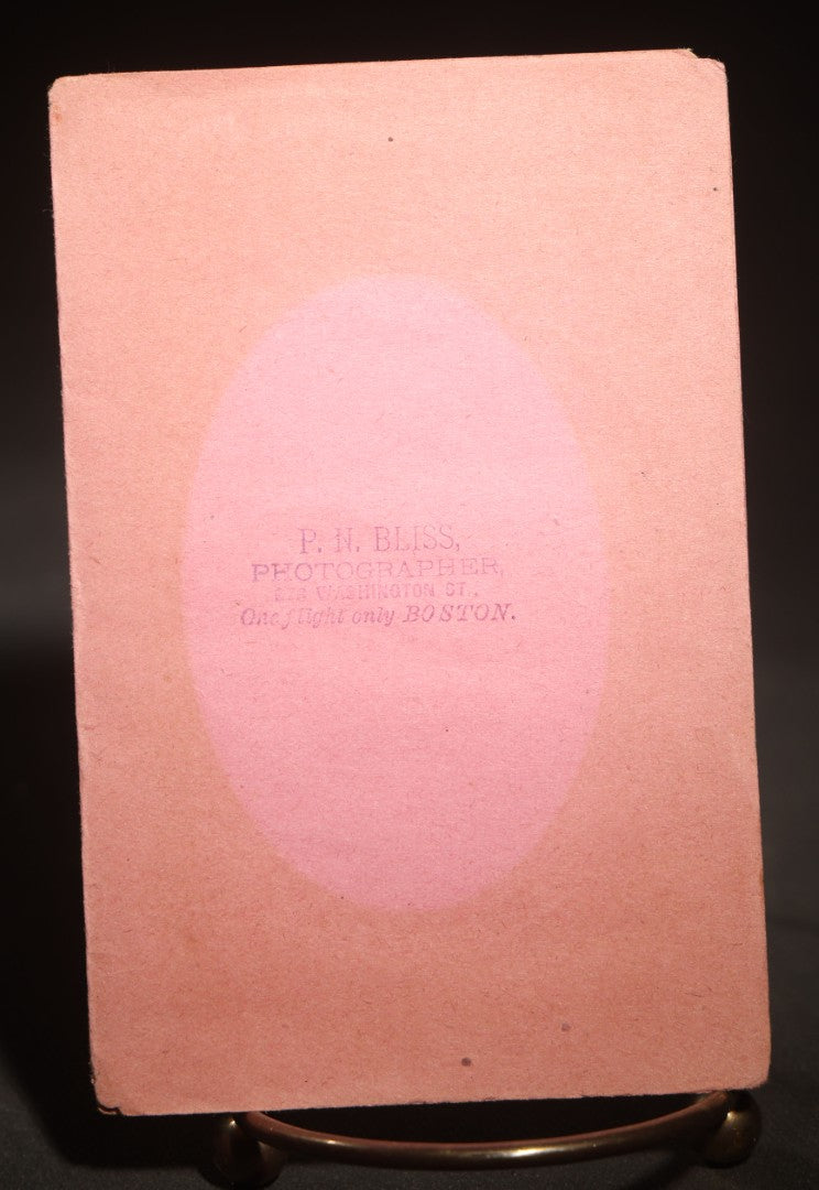 Antique Tintype Photograph of a Man in a Bowler Hat and Suit in a Paper Frame, Photographed by P.N. Bliss, Boston, Massachusetts