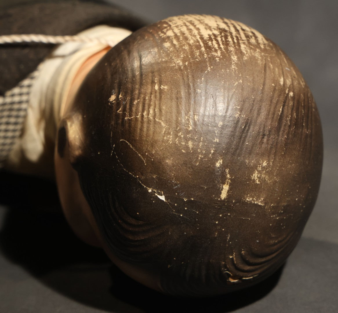 Vintage Circa 1940s Ventriloquist Dummy in Houndstooth Suit with Working Mouth Mechanism and Composition Head