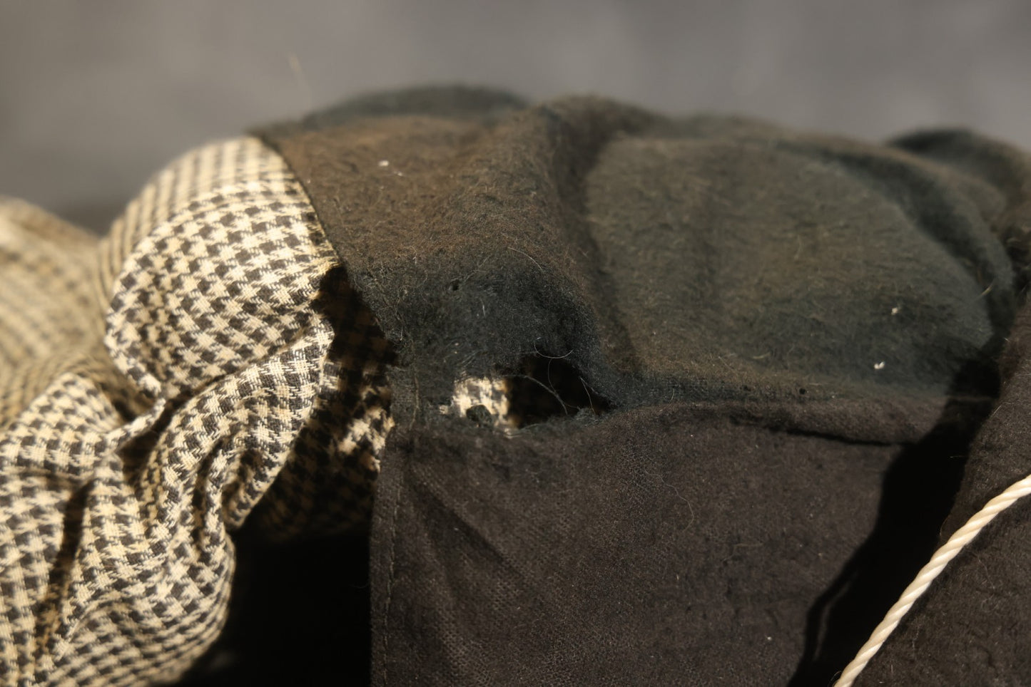 Vintage Circa 1940s Ventriloquist Dummy in Houndstooth Suit with Working Mouth Mechanism and Composition Head