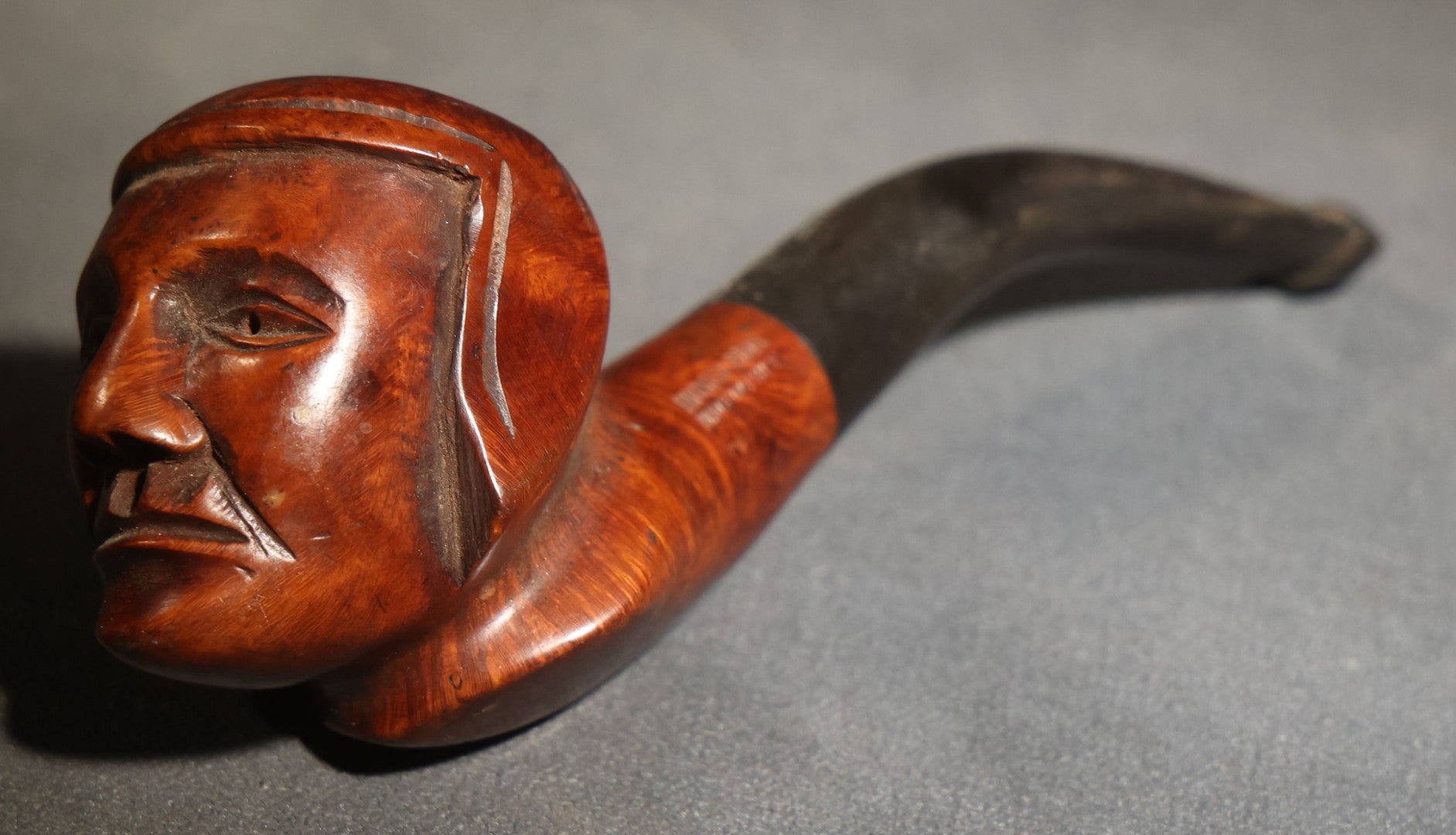 Vintage Carved Briar Figural Smoking Pipe Depicting Dante Alighieri, Made in Italy