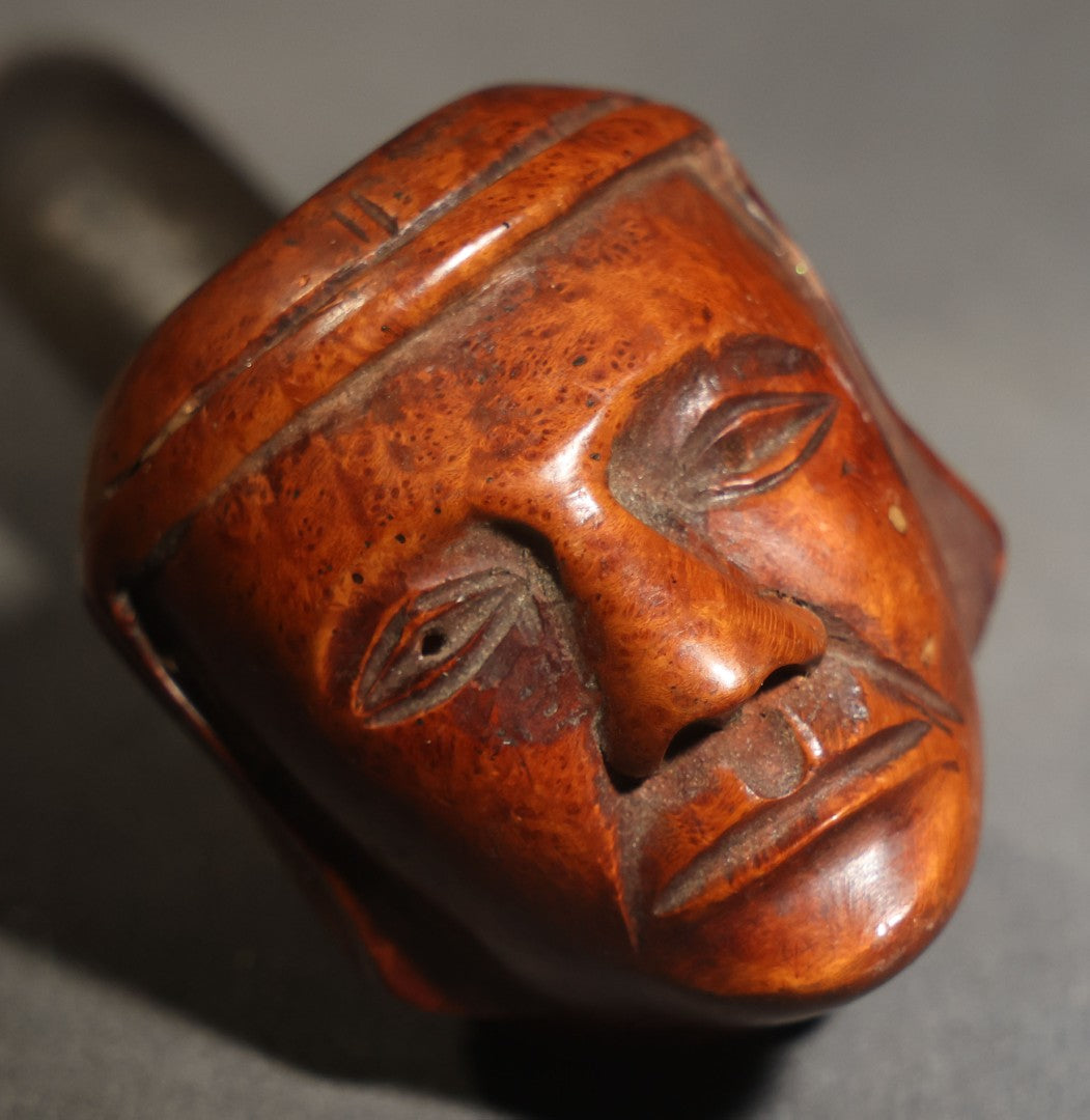 Vintage Carved Briar Figural Smoking Pipe Depicting Dante Alighieri, Made in Italy