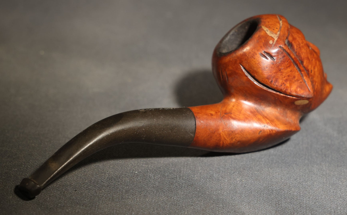 Vintage Carved Briar Figural Smoking Pipe Depicting Dante Alighieri, Made in Italy